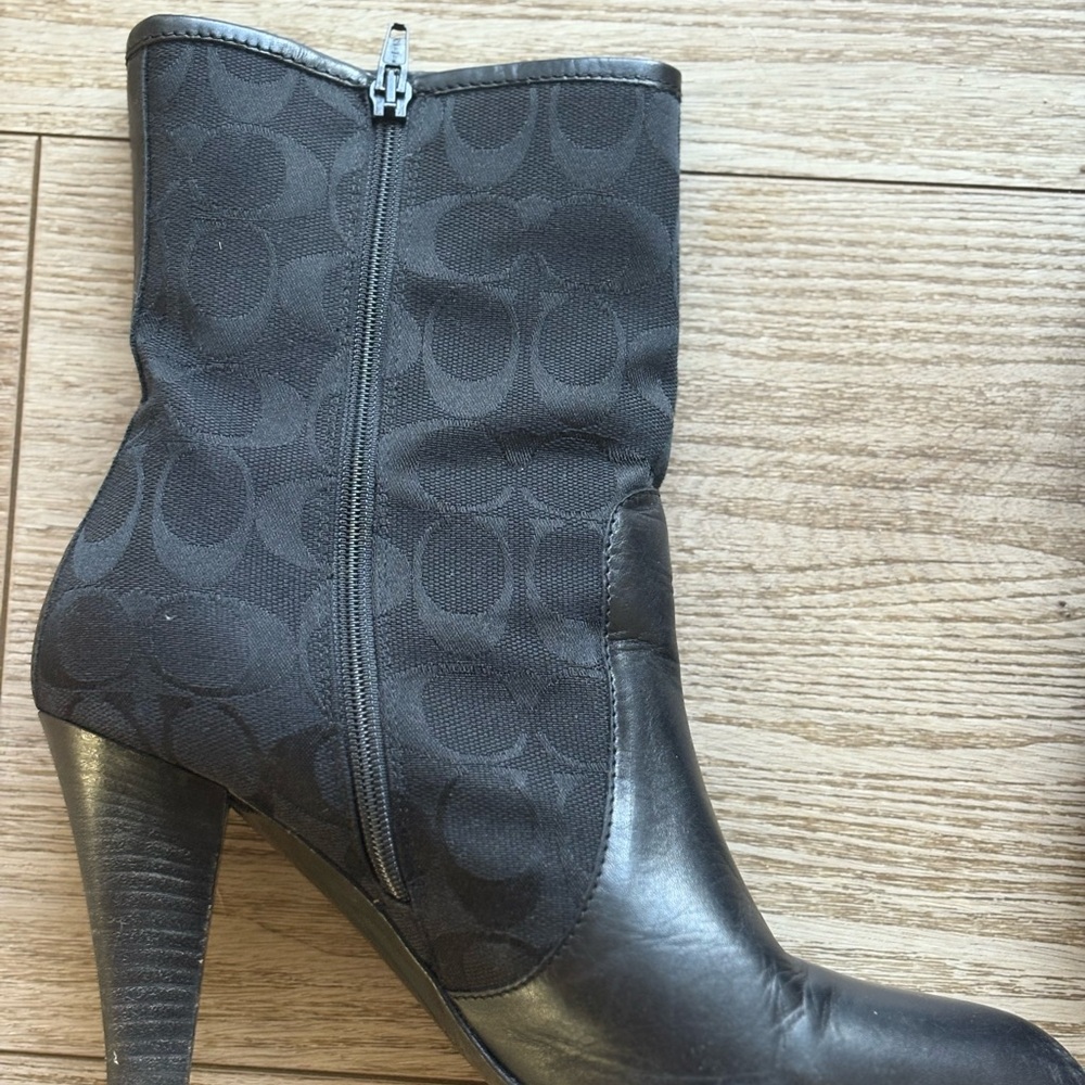 Coach Black Heeled Ankle Boots - Picture 1 of 4